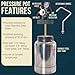 TCP Global 2 Quart Heavy Duty Steel Pressure Pot Paint Tank, Screw on Lid, Regulator, Gauge, Spray Gun and 5 Foot Hoses - Pressure Pot for Epoxy Resin, Painting, and Autobody