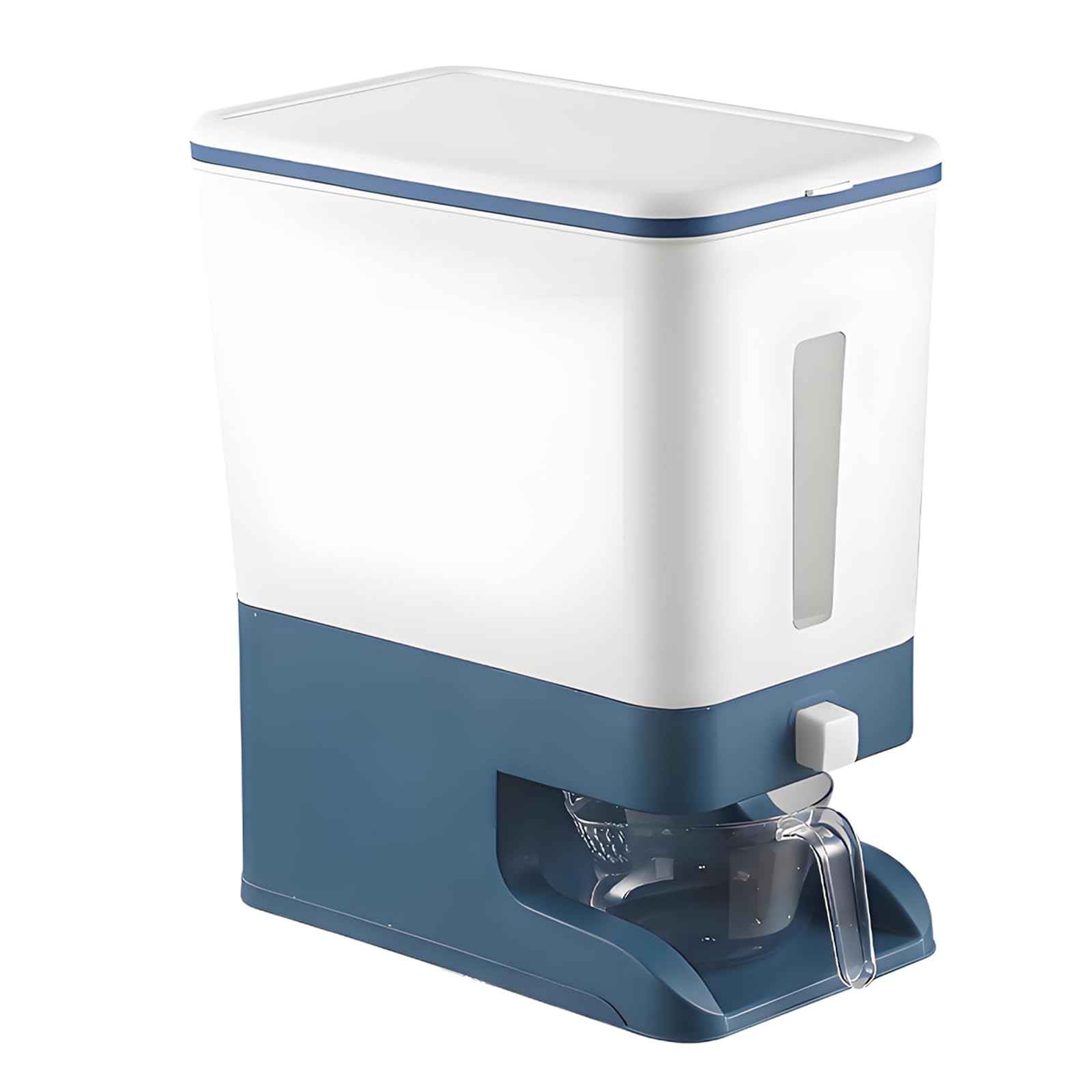 Contenitore per Riso da 10 Litri, Design a Bottone, Capacità 10 Litri, Conservazione di Riso, Cereali, Farina e Legumi