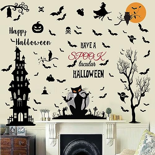 Vinilo Decorativo Halloween Castillo y Murciélagos miniatura 2