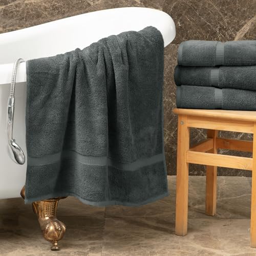 Premium Cotton Super Soft Absorbent Turkish Towels (8-Piece Set, Dark Gray)