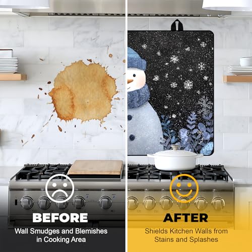 Image of Christmas Stove Top Cover for Electric Stove, Heat Resistant Glass Stove Top Cover, Stovetop Protector and Kitchen Decor, Dish Drying Mats Cover for Ceramic or Washer Top, 28.5x20.5 Inch