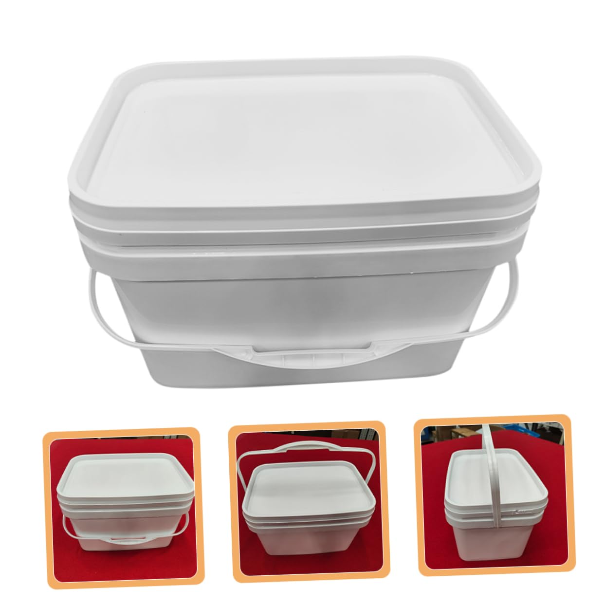 Mipcase Data [ Secchio Per Pittura in Plastica Pp Da 10 Litri Con Manico e Coperchio, Contenitore Per Vernice Portatile Bianco, Secchio Di Vernice Vuoto Per Uso Domestico e Outdoor