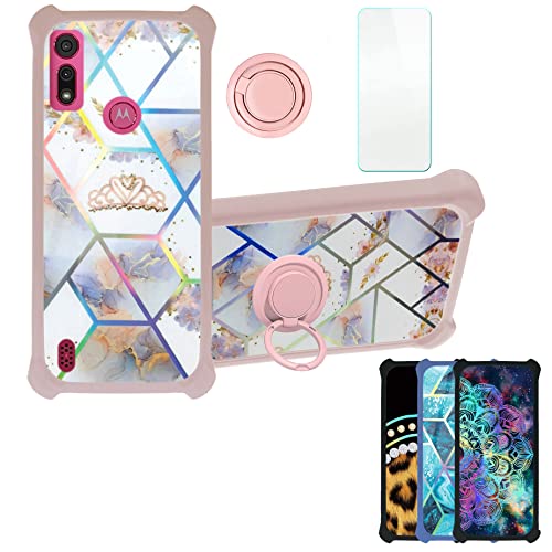Aroepurt Funda para Motorola Moto E6I Funda Compatible con Motorola Moto E6I Case Carcasa [con 9H Dureza HD Protector Pantalla] PC + Silicona Soporte IMDF-HG