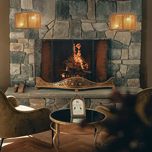 Wall Sconces Rustic Wall Lights Fixture Bedroom Boho Lamp With Hemp Rope Bedside Lamp Farmhouse 2-Light Flush Mount For Bathroom Kidsroom Passway Black Light Fixture #TOP4