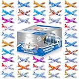 LUCKY GUESS 100 Pcs Foam Gliders Planes Toys, Paper Airplane, Assorted Colors, Easy Assembly, Perfect for Party Favors & Classroom Prizes, Outdoor Flying Toys for Kids Boys and Girls