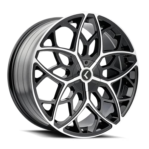 Kraze KR184 Ricochet 22x8.5 5x115/5x120 +38mm Black/Machined Wheel Rim 22" Inch