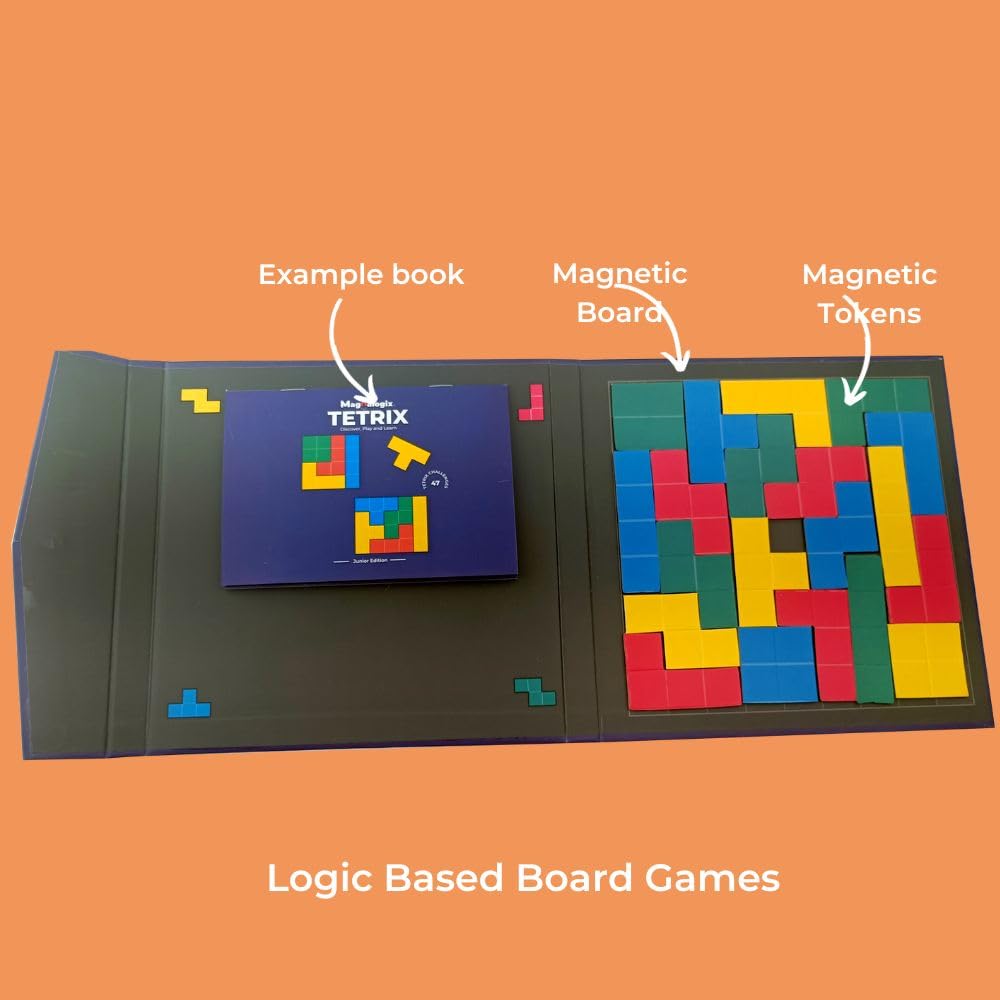 PELIKAS TOYZ Magnalogix Magnetic Game Tetrix for Kids Age 6 to 9 Years Old Tetris Puzzle for Kids, Gift for Boys Girls,Travel Game - Tetrix Junior - Image 4 thumbnail