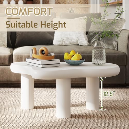 Table basse blanche durable 86cm pour effacer les traces de verre salon - 4