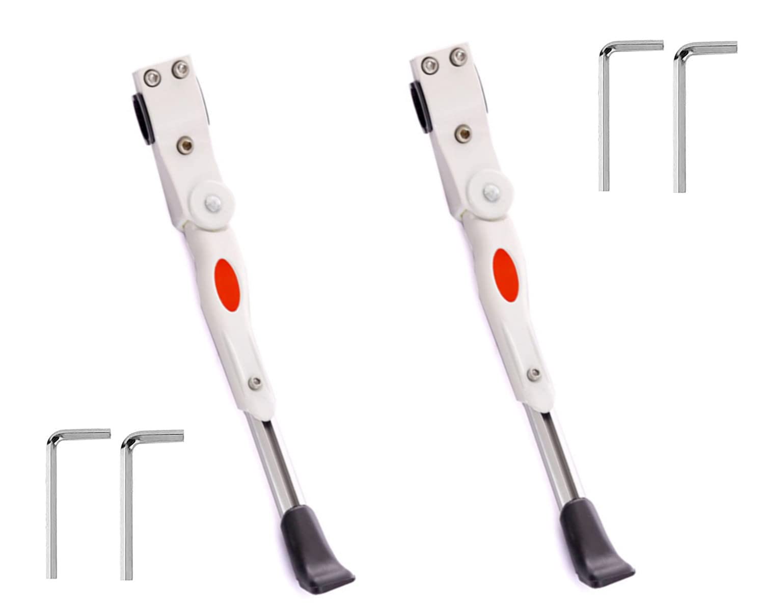 eWINNER Universal Adjustable Aluminum Alloy Bicycle Side Kickstand 2PCS w/Mini Hexagon Wrench for 24" 25" 26" 27" 28" 29" Mountain Bike/700c Road Bike/BMX/MTB/eBike/Road/City Bike/Heavy Bike