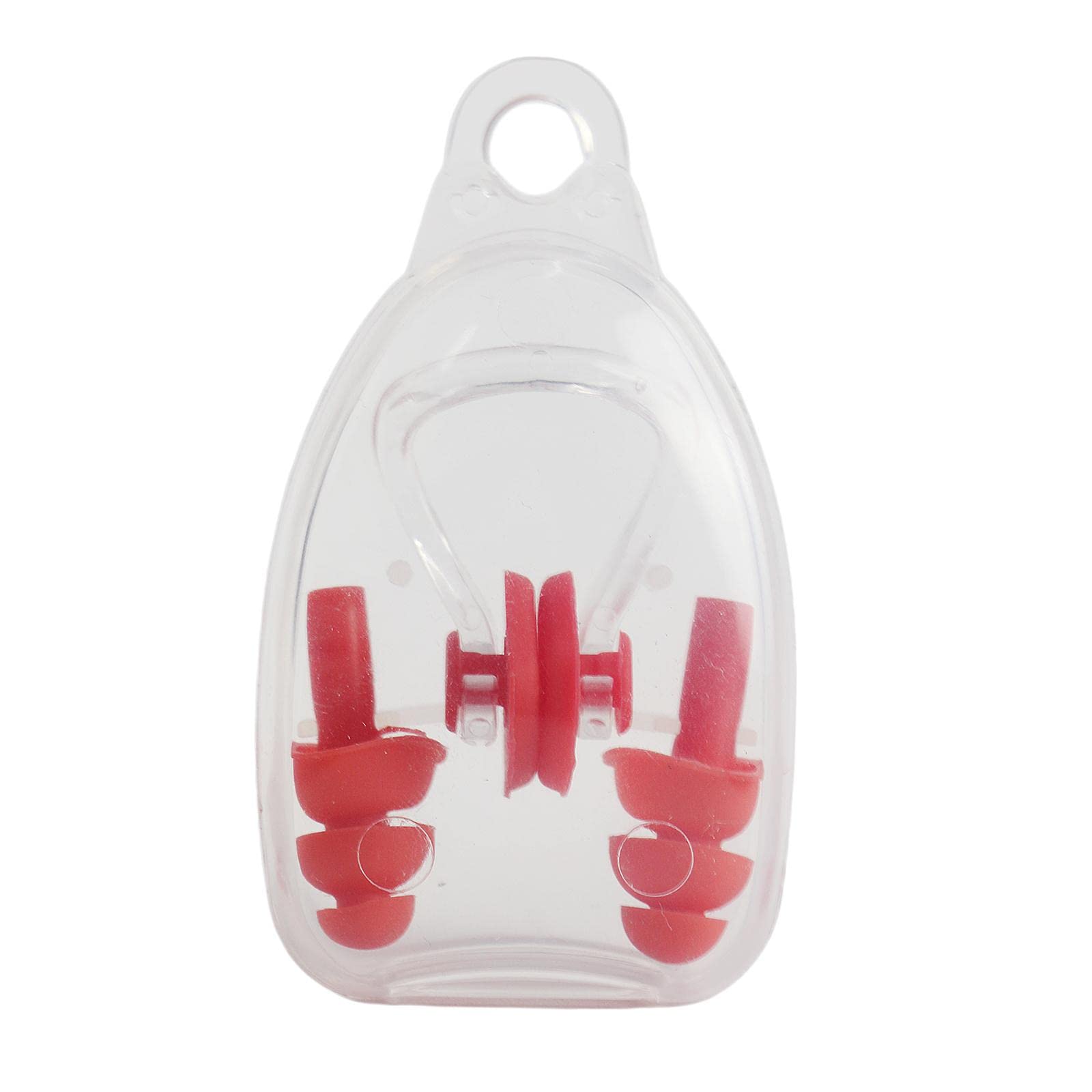 LICHTS 1 Set Silicone Ear Plugs Nose Clip Hearing Protection Waterproof for Adults Red-image-6