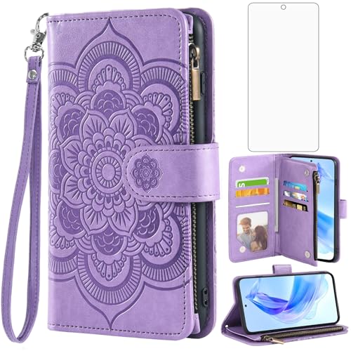 Coque Honor 90 Lite 5G portefeuille avec rangement cartes et vitre
