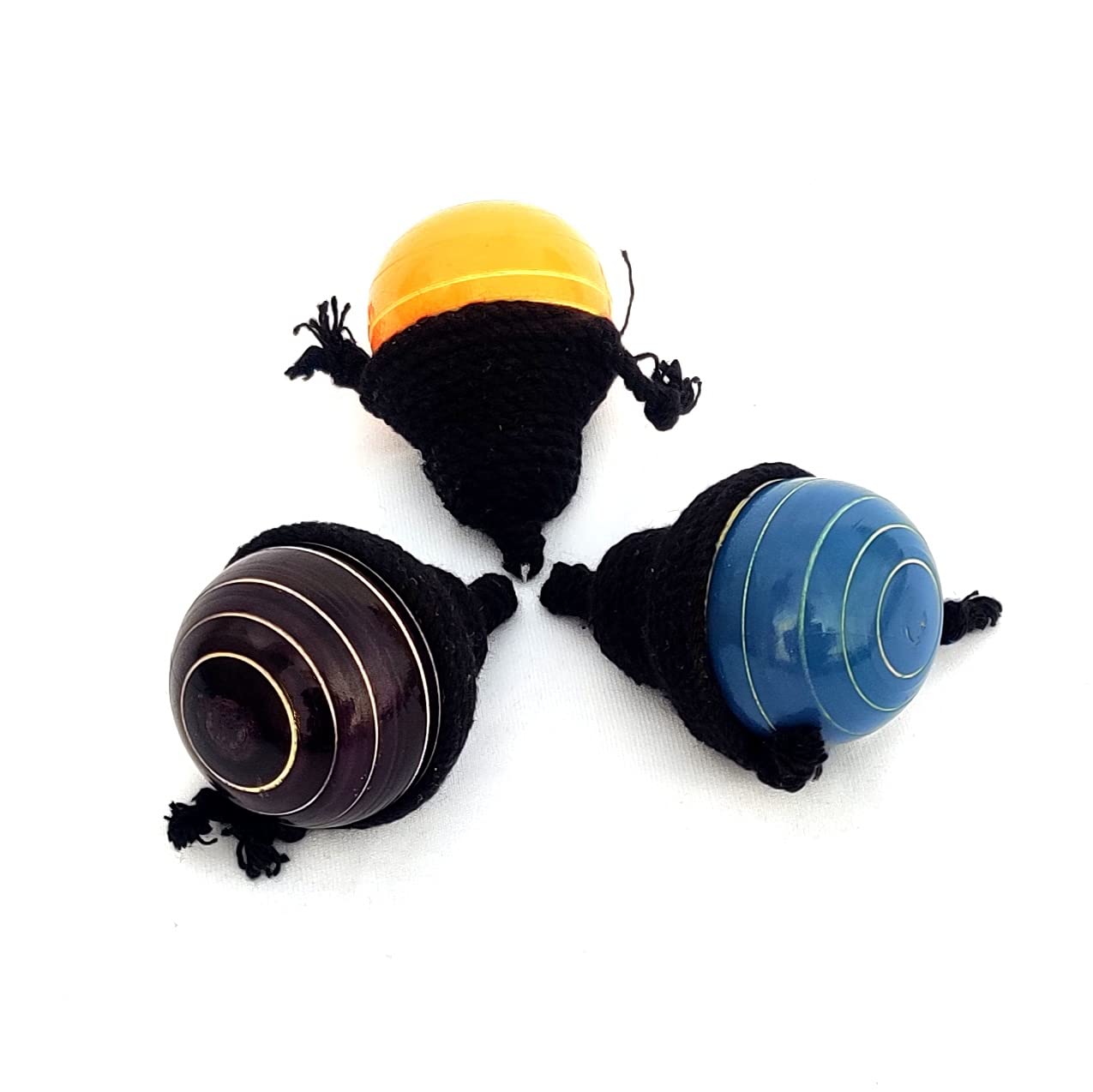 Spinning Top/Bambaram/Buguri/Bongaram/Lattu (Pack of 3, Height - 8.5 cm, Multicolor)