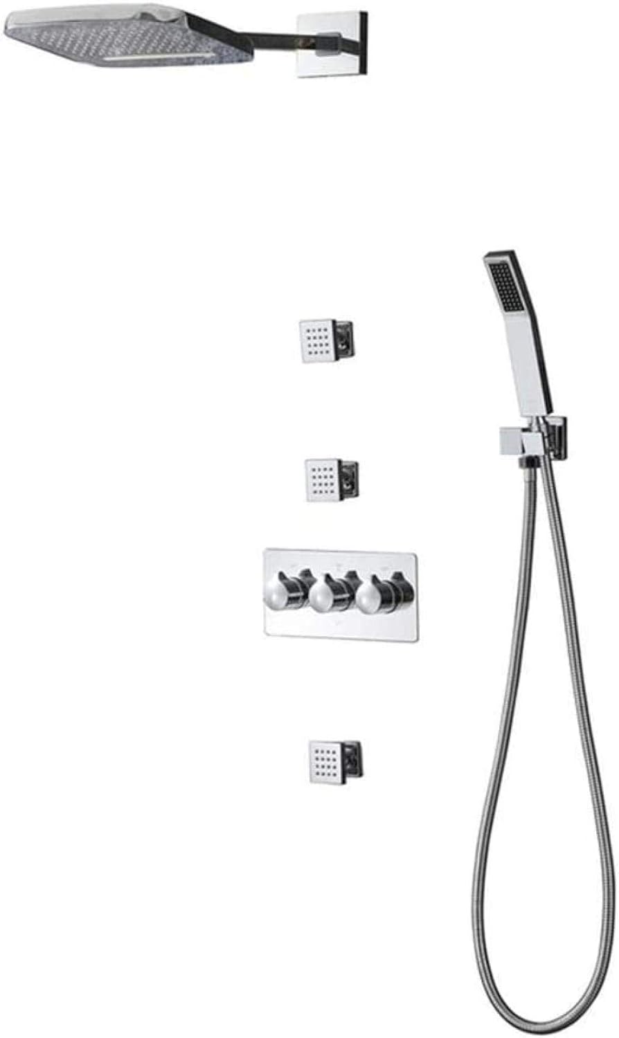 Concealed Shower hot and Cold Four-Function Copper pre-Embedded Box Side Spray 200 * 250 Two-Function top Spray Beautiful Practical Shower Set