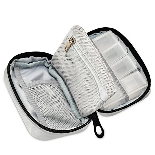 Image of Highland Cow Travel Pill Case Portable Weekly Pill Box Bag Container 7 Days Pill Organizer Vitamin Supplement Holder with Zipper for Family Business