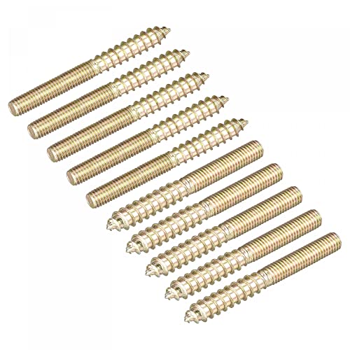 Image of uxcell M5x50mm Hanger Bolts, 20pcs Double Ended Thread Dowel Screws for Wood Furniture