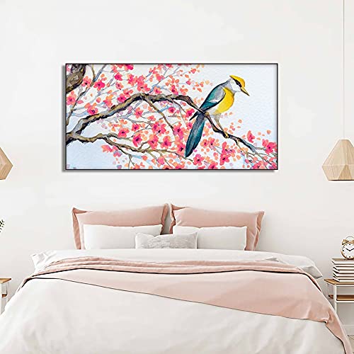 Peinture diamant fleurs et oiseaux full drill grand format 80x180cm