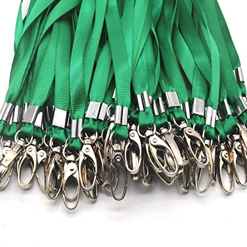 Green Lanyards 50Pcs 17.5 Inch Nylon Lanyard,Lanyards Swivel Hooks Clips Great For Id Name Tags Badges/Key Chains #TOP4