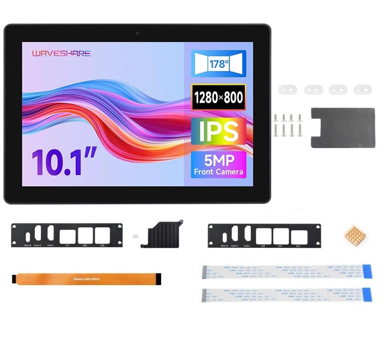 Image of TUOPUONE 10.1inch 1280x800 Industrial HMI All-in-one Touch Display for Raspbery Pi, Supports Dual 4K HDMI Output, 10-Point Touch, Aluminum Alloy Case, Accessories Pack Only Withou Raspbery Pi