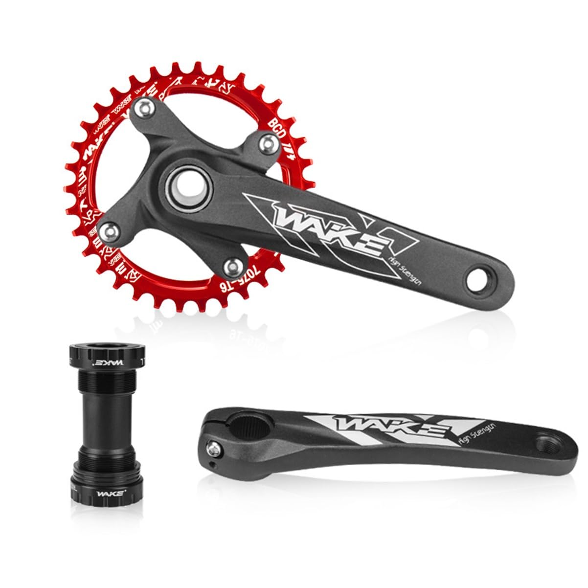 170mm Platos Y Bielas Mountain Bike Integrado Hueco Y Bielas 32T/34T/36/38T Plato Redondo con Eje De Pedalier