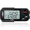 Realalt 3DTriSport 3D Walking Pedometer with Clip & Strap, Accurate Step Counter with 30-Day Memory, Distance in Miles/KM Large Display Perfect for Seniors & Beginners eBook Included - Stealth Black