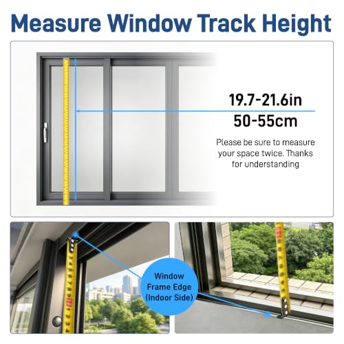Image of 19.7‑21.6 Inch White Vertical Window Exhaust Fan for Sliding Windows | fits Top & Bottom Inner Track, Variable Speed Window Vent Fan for Living Room Hot Zones Smoky Areas, Pure Exhaust Only