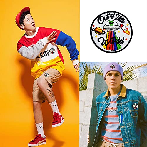 Obokata Iron On Embroidered Patches, Et Inside A Ufo Launching Patch, Out Of This World" Badge Sew On Emblem Rainbow Smoke Applique Diy For Jackets, Clothes, Hats, Backbags, Pants & Jeans. #TOP3