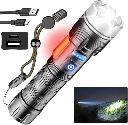 Feelon LED Flashlights Rechargeable High Lumens, 90000 Lumen Super Bright Zoomable with USB Cable, 7 Modes Powerful Handheld LED Flashlights for Home Emergencies Camping Camping (7 Modes) (B0DF335CMQ) Amazon Price History, Amazon Price Tracker