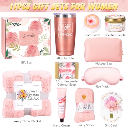 Birthday Gifts for Women Self Care Friendship Gifts, Rose Relaxing Spa Gifts Basket Care Package w/ Luxury Flannel Blanket 20 Oz Tumbler, Unique Mothers Day Gift Idea for Mom Her Friend Sister Wife - Image 3