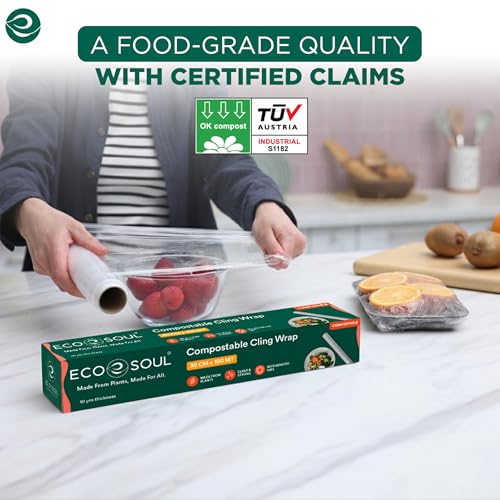 Image of ECO SOUL Cling Wrap[30cm x 100m] Biodegradable Food Wrapping Roll for Food | cling wrap,cling film for food wrapping,food wrapping roll,cling roll,wrapping roll,kitchen wrap