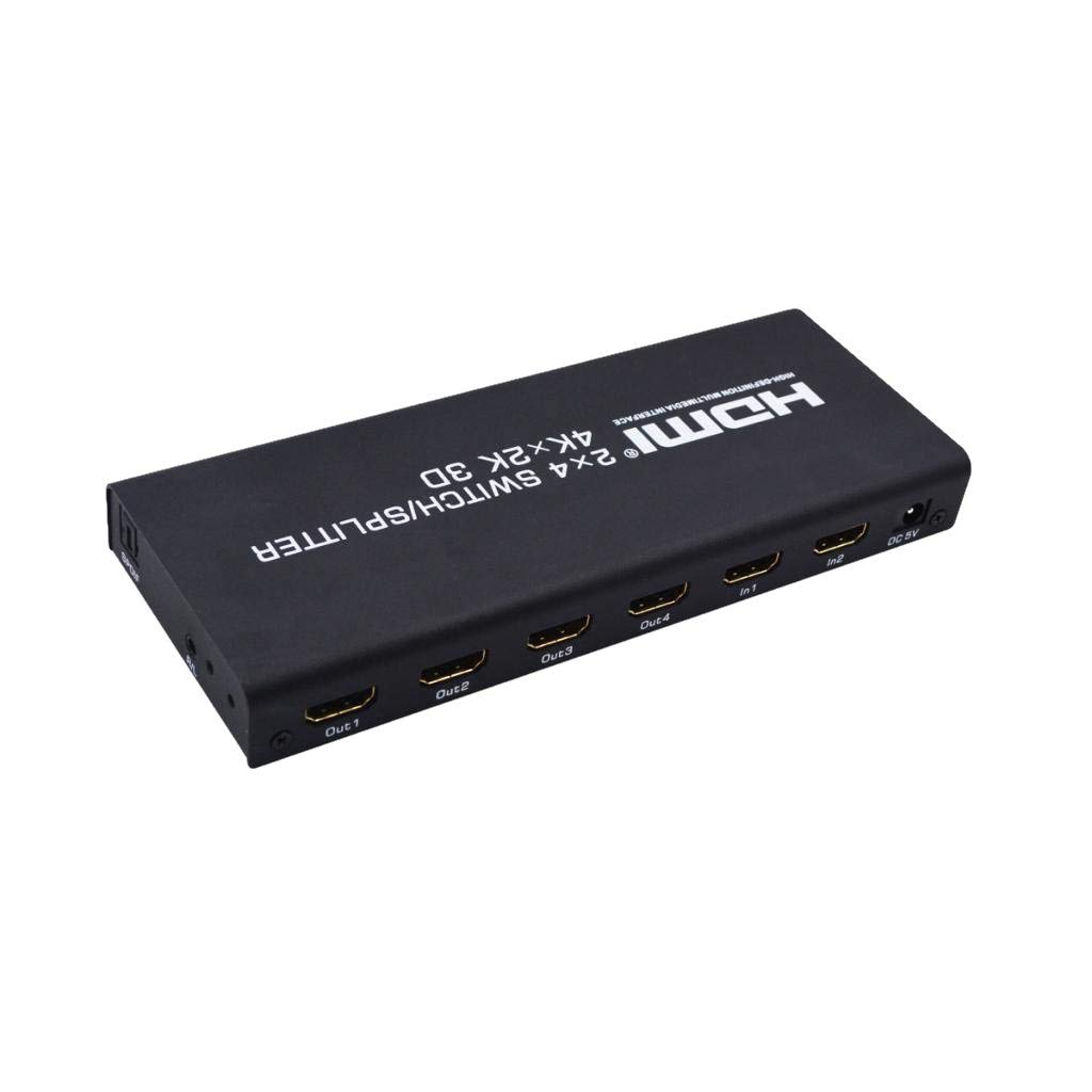 Conmutador HDMI 2 en 4 con mando a distancia por infrarrojos