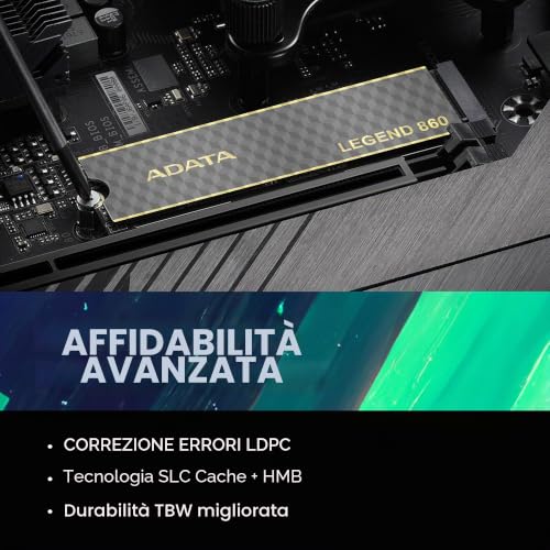 Adata SSD LEGEND 860 1TB PCIe 4x4 6000/4000 MB/s M.2 (SLEG-860-1000GCS) - Hdd - Immagine 6