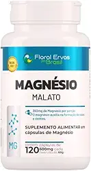 Magnésio Malato 600 mg – 120 Cápsulas | Floral Ervas do Brasil | Auxilia no Funcionamento Muscular, Neuromuscular e Metabolismo Energético