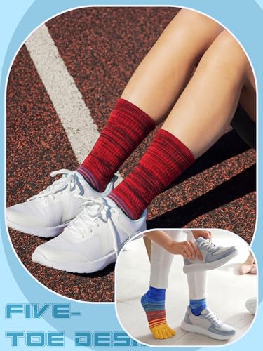 Image of Fourluoo 3 /6 Pairs Women Toe Socks Cotton Breathable Ankle Five Toe Socks for Men Women Athletic Running