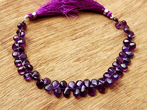 Améthyste d'Afrique naturelle perles poires lisses 6-10mm