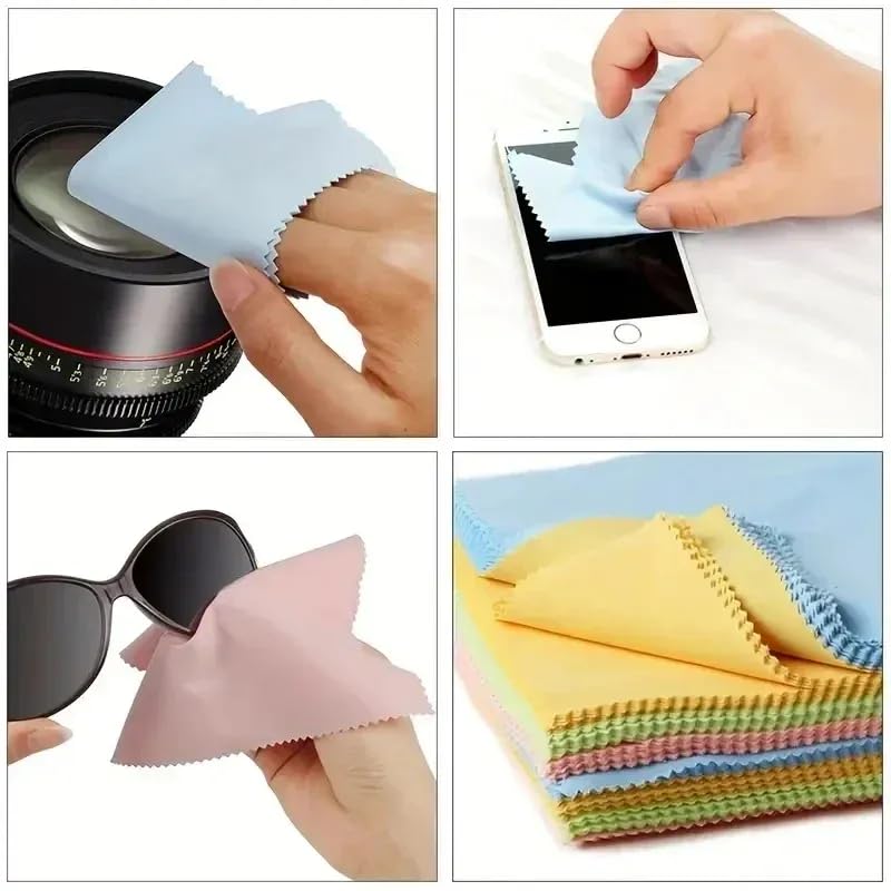 Hello Zone (Pack of 5) Soft Microfiber Cleaning Cloth for Laptop, Cleaning Cloth Mobile, Tablets, LCD TV, Camera Lenses, Mobile Lens, Car GPS Screens, Spectacles,Helmet and Smart Watches (Pack of 5) 1