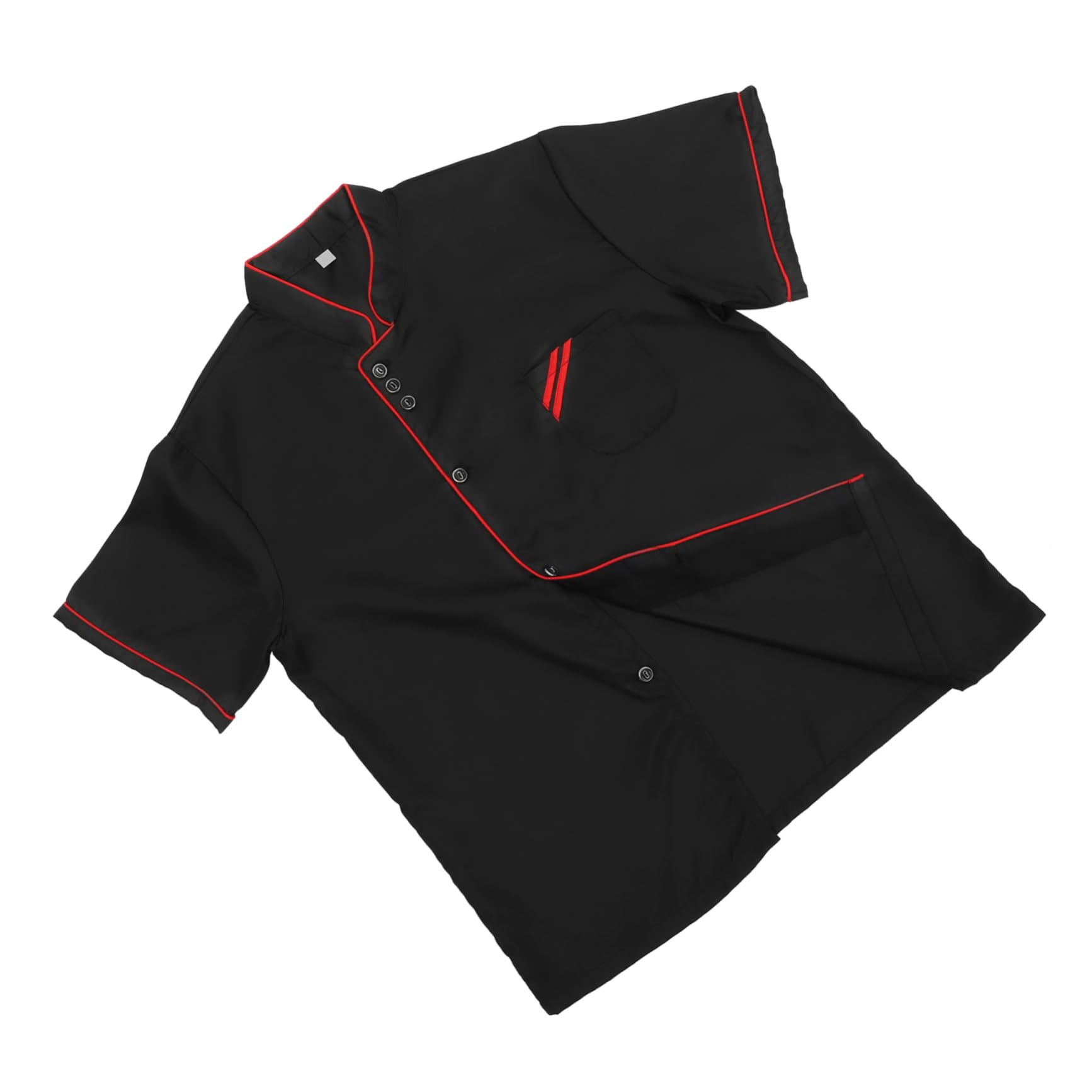 COLLBATH Unisex Short Sleeve Chef Coat for Food Service Casual Loose Chef Clothing for Bakery and Restaurant Black Breathable and Wearproof Design