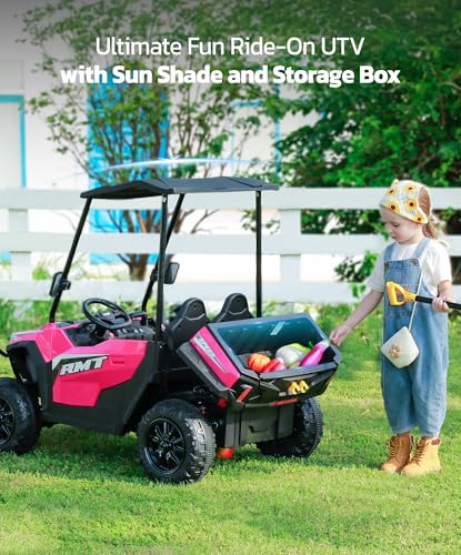 Elemara WJL020FEN0X 24V Ride On Toy For Big Kids,Ride On Car 2 Seater W/Sun Shade,Dump Bed & Shovel,4.5Mph,4Wd Electric Car thumb #1