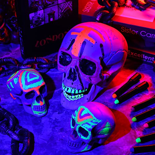 Handepo-24-Pcs-Glow-in-the-Black-Light-Face-Paint-Crayons-Neon-Face-Body-Paint-UV-Light-Paint-Kit-Fluorescent-Halloween-Masquerade-Makeup-for-Adult-Mardi-Gras-PartiesBright-Color-Cute-Style
