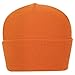 100% Soft Acrylic - Orange Single Piece Solid Color Beanie Classic Cuffed Winter Hat - Unisex Plain Skull Knit Cap - Made in USA