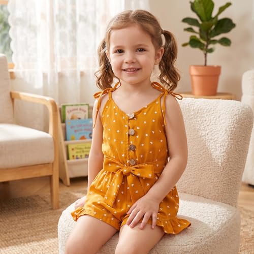 Image of Toddler Girl Clothes Baby Summer Cute Halter Romper 6 Months to 5 Years Old