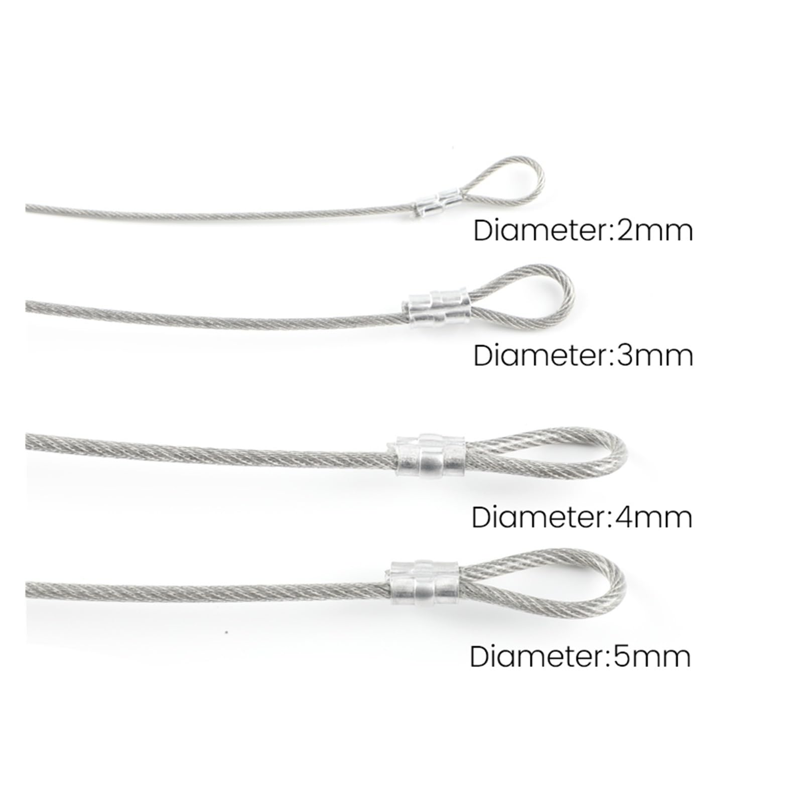 Drahtseil 1,5/2/3/4/5/6 mm Edelstahl-Anschlagseil-Kabelhebebaugruppen mit befestigten Ösenschlaufen, die Wäscheleine beschichten Für String Light Suspension(Green,10M,5mm)