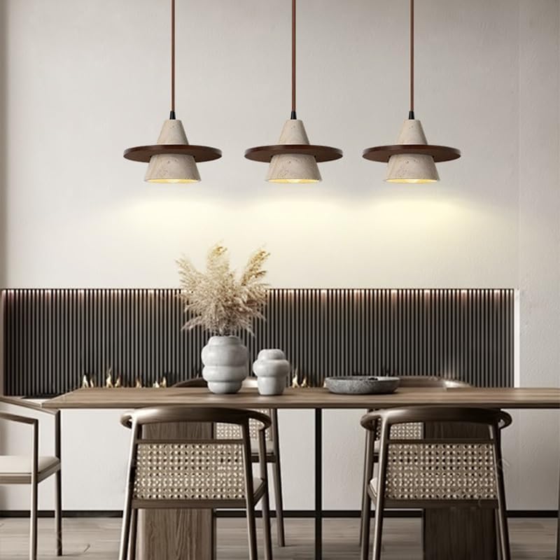 Lampada a sospensione moderna della metà del secolo - a in marmo nordico for isola cucina, lampadario giapponese retrò, elegante lampada da comodino for ristorante, bar e club Noce(Walnut)