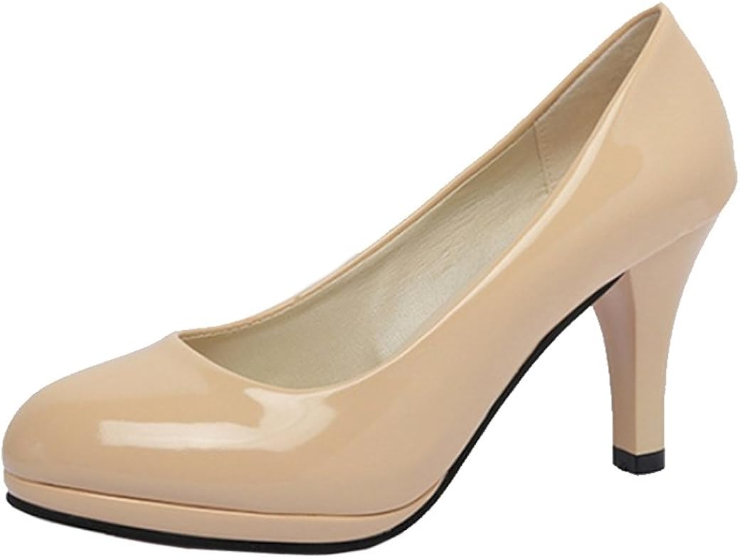 Calme カルム パンプス 8 ヒール エナメル 美脚 ハイヒール