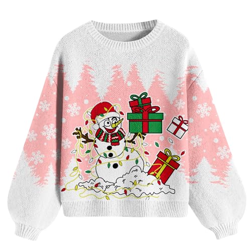 Loveternal Damen Weihnachten Sweatshirt Lustiges Xmas Schneeflocken...
