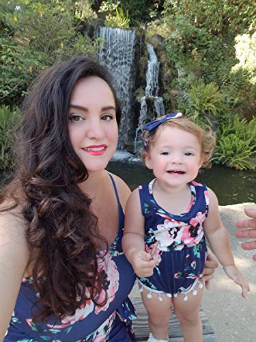 IFFEI Mommy and Me Matching Dress Spaghetti Strap Summer Casual Sundress Beach Sleeveless Dress with Headband4