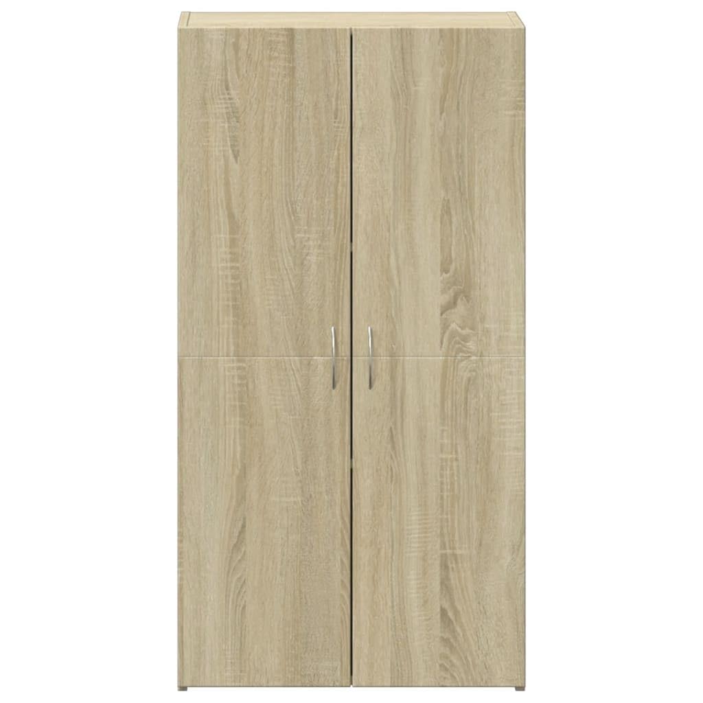 Armadietto portadocumenti in rovere Sonoma, 60 x 32 x 115 cm, armadio da ufficio con ante, spazio per raccoglitori, documenti, ufficio, casa, studio, archiviazione