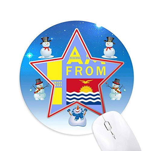 je suis de kiribati bonhomme de neige, tapis de souris série star mat