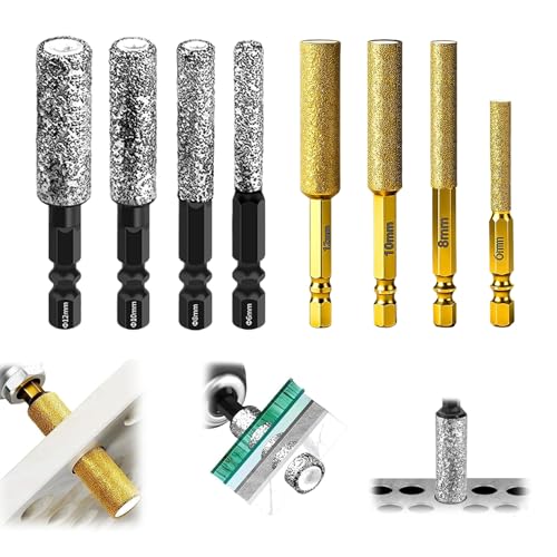 Set de brocas con corona diamantada 6/8/10/12 mm hexagonal miniatura 1
