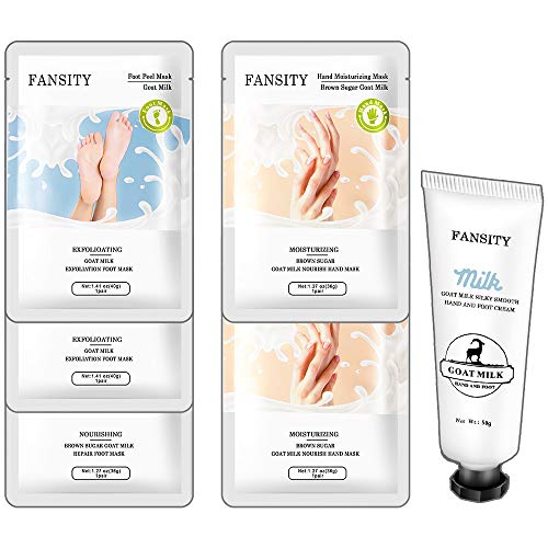 Foot and hand care for Mother's Day gift, Peel & Nourish Mask and Hand Mask Moisturizing Gloves (6 PACK Set),Infused Goat Milk Natural Therapy Hand/Foot Spa Mask,Improve for Dry, Cracked Foot/Hand, Repair Rough Skin for Women&Men