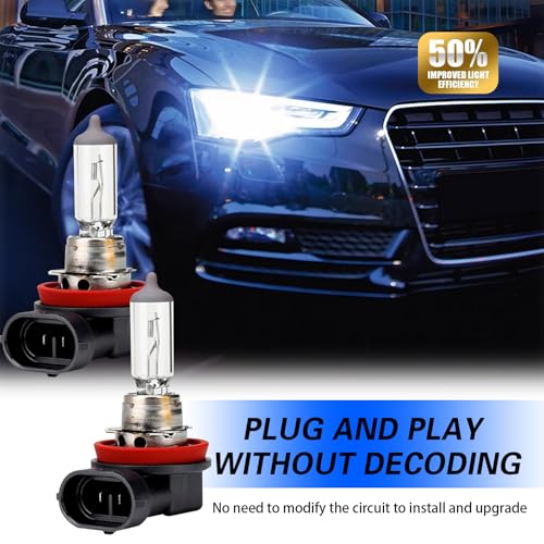 2 Bombillas Halógenas H11 para Auto, 55W, Blanco miniatura 4